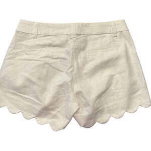 J.CREW | Solid Scalloped Linen Blend Shorts Size 0
